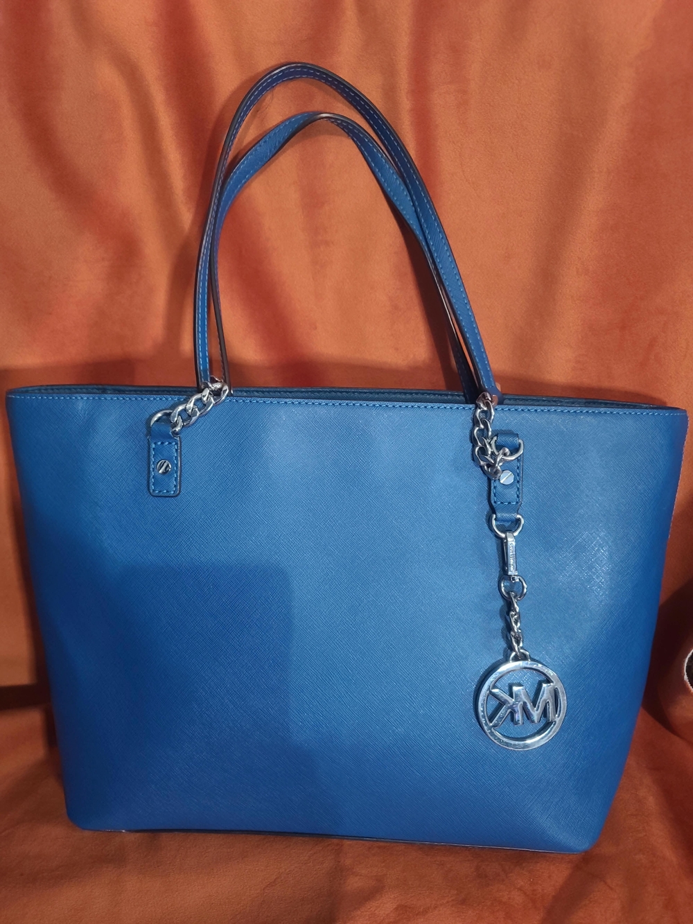 Michael Kors Blue Saffiano Leather Tote